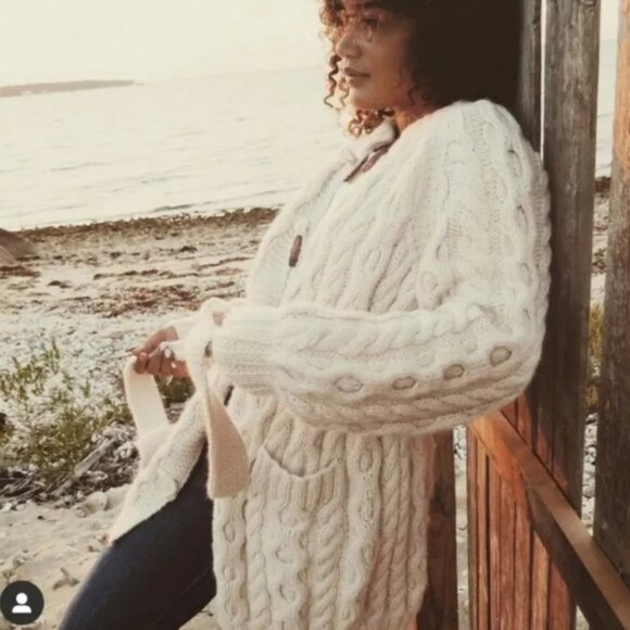 DÔEN  Doen Brighton Alpaca Sweater Cardigan Sz Large l - Picture 4 of 8